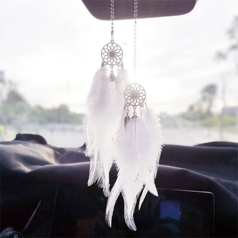 1 Pcs Dream Catcher Car Pendant Wind Chimes Feather Decoration Home Decor & Wall Hanging Adornment Handmade Dreamcatcher Gifts