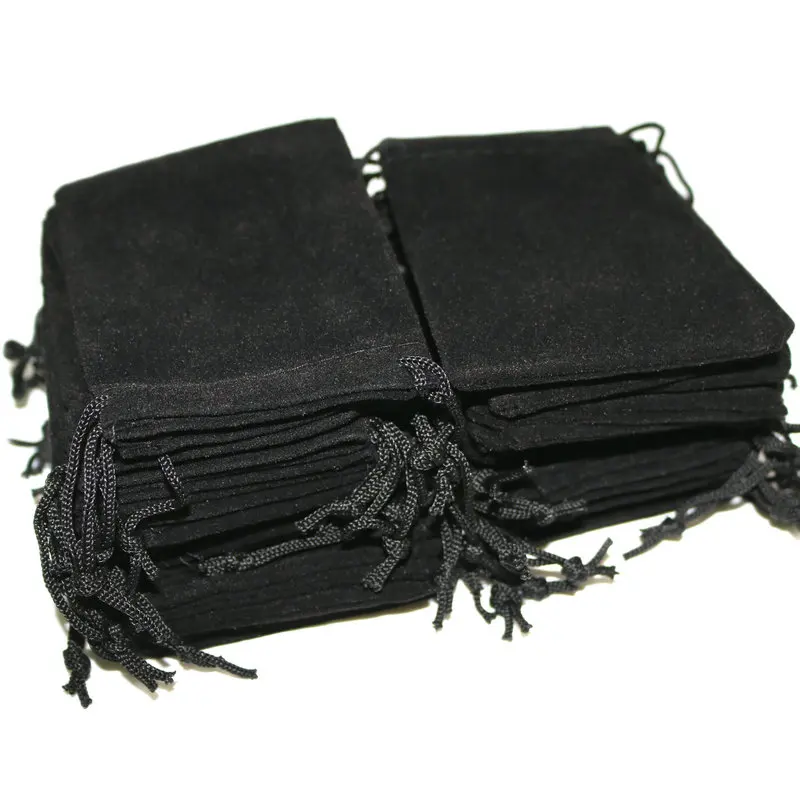 100pcs 7x9cm Velvet Drawstring  /Jewelry Christmas/Wedding Gift Bags Black Red Pink Blue 5 Color Wholesale