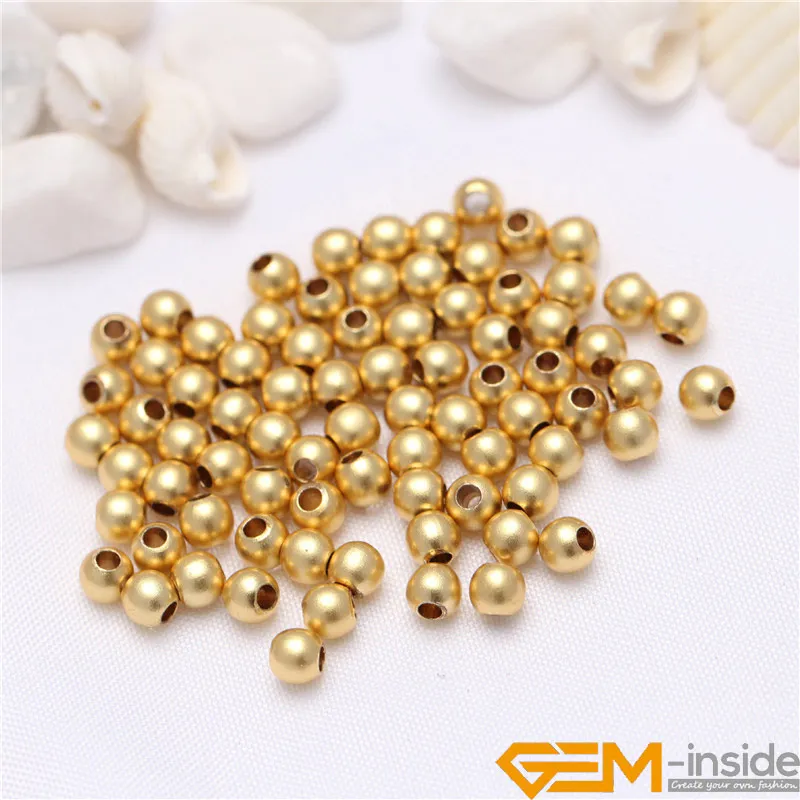 100Pcs Hypoallergenic Polished Smooth 14 Yellow Gold Filled Spacer Beads For Jewelry Making 2.5 4 5 6 8mm