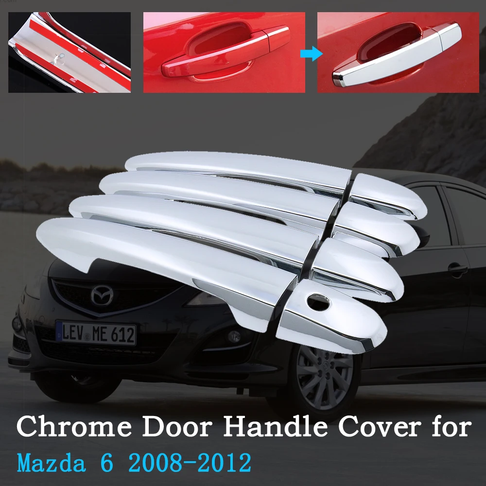 Chrome Car Handle Cover Protector Shell for Mazda 6 GH1 Atenza 2008~2012 2009 2010 2011 Exterior Stickers Car Accessories Goods