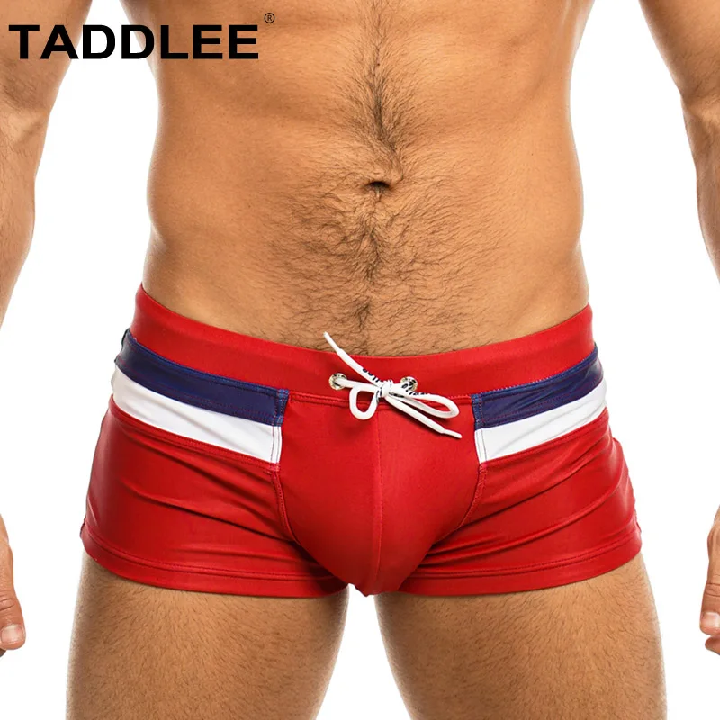 

Taddlee Brand Sexy Swimwear Men's Swim Boxer Trunks Square Cut Swimsuits Bathing Suits Quick Drying Swimming Surfing Shorts Gay