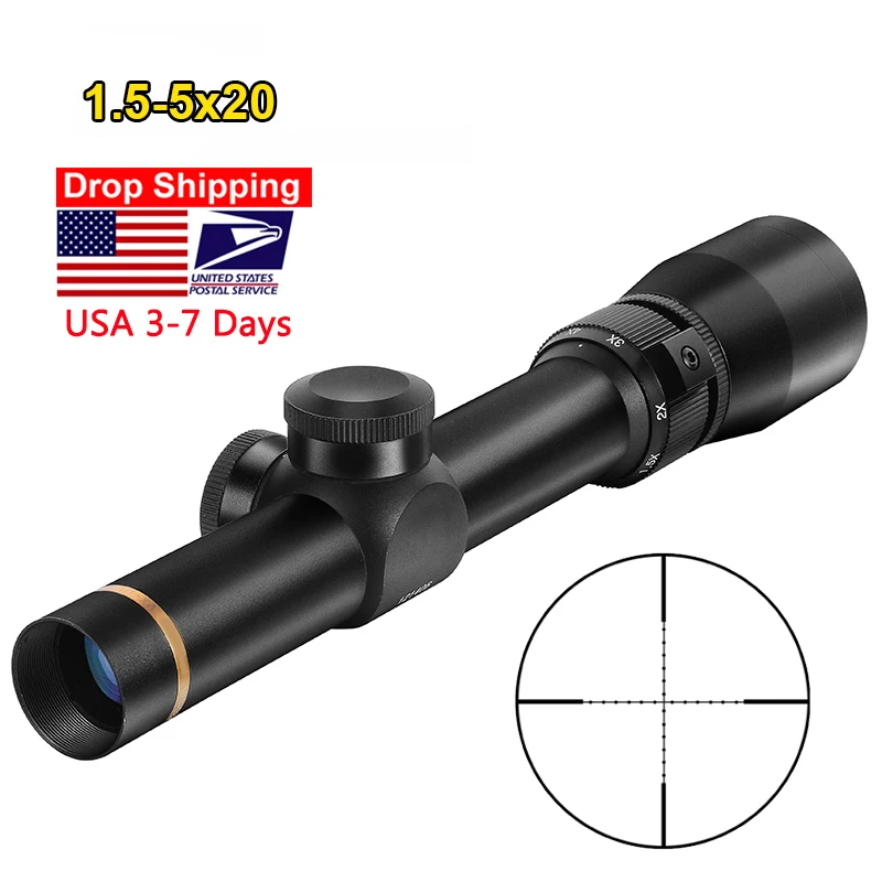 1.5-5X20 Mil-dot Reticle Sight Rifle scope Riflescopes Hunting Scope Sniper Gear For Rilfe Air Gun