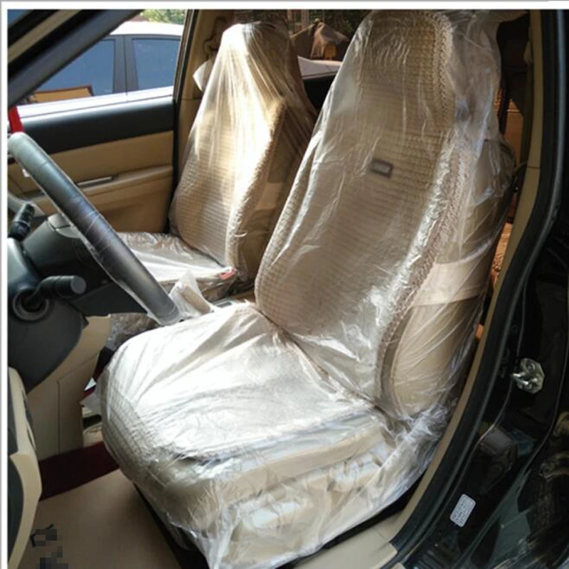 50 disposable car seat covers, repair, maintenance, beauty, no-wash PE plastic disposable car seat cushions, dust and dirt