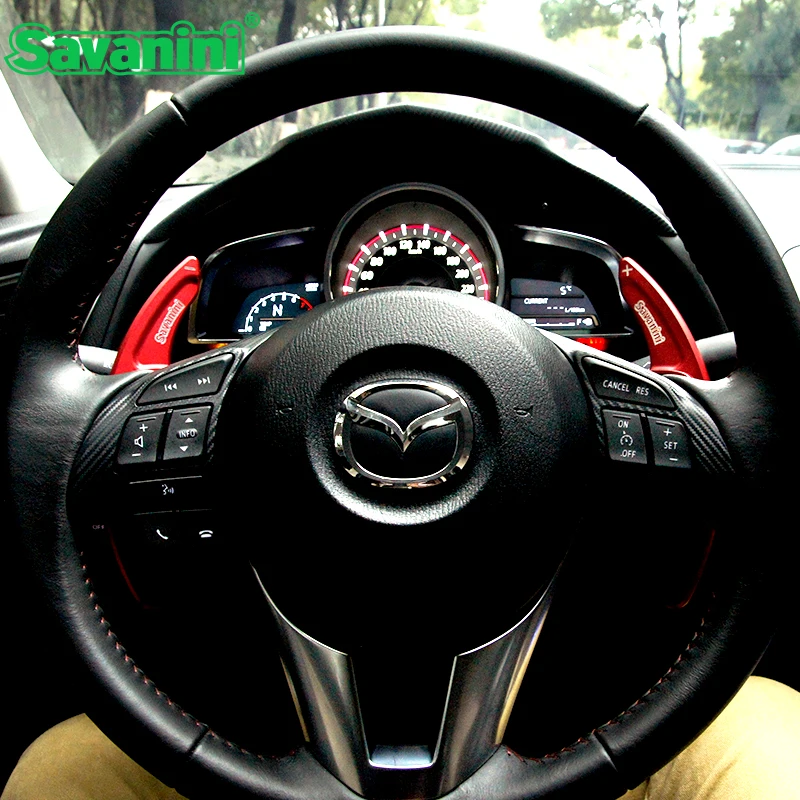 

Savanini Aluminum Steering Wheel Shift Paddle Extension For Mazda3 Axela/Mazda 6 Atenza/CX-5 Auto Car accessories styling