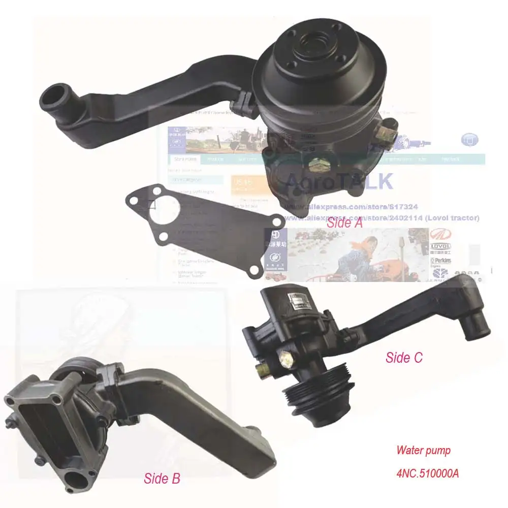 the water pump with seat gasket for Yituo engine 4NCA, Part number: 4NC.510000A