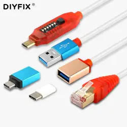 Micro USB RJ45 All in 1 Boot Cable for Qualcomm EDL/DFC/9008 Mode Support Fast Charge MTK/SPD Box Octopus Box Dongle USB Adapter