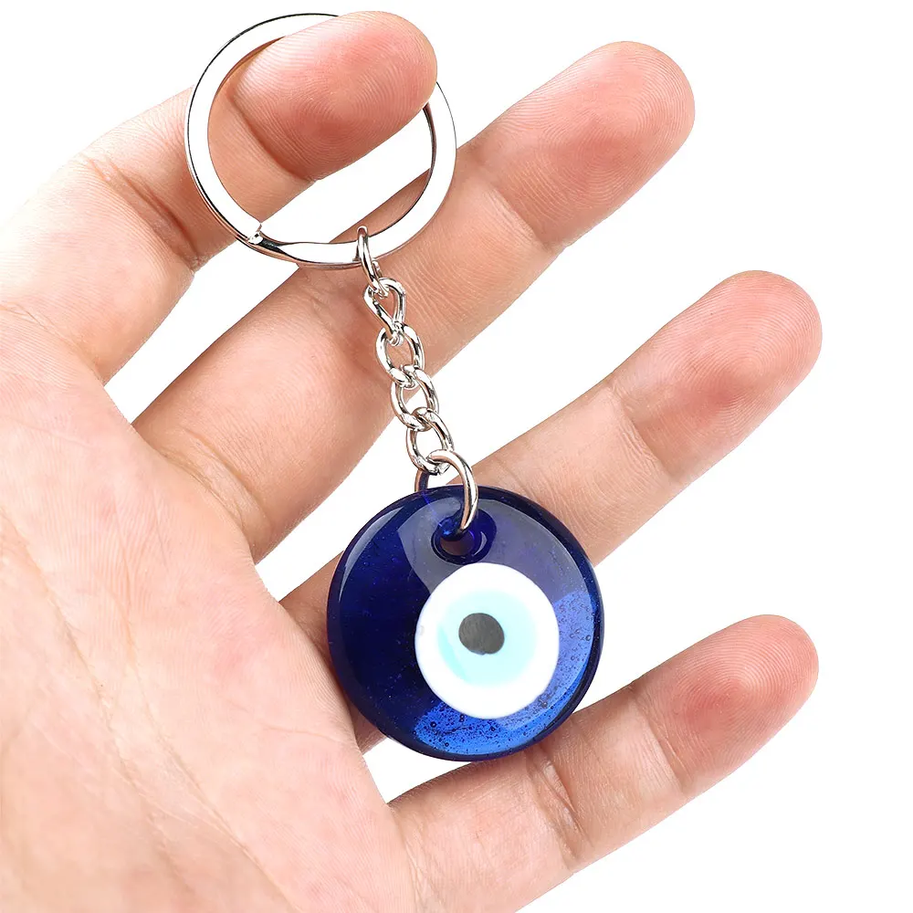 Fashion Lucky Turkish Greek Blue Eye Charm Pendant Gift Fit Jewelry DIY Keychain Car Key Chains Ring Holder Accessories