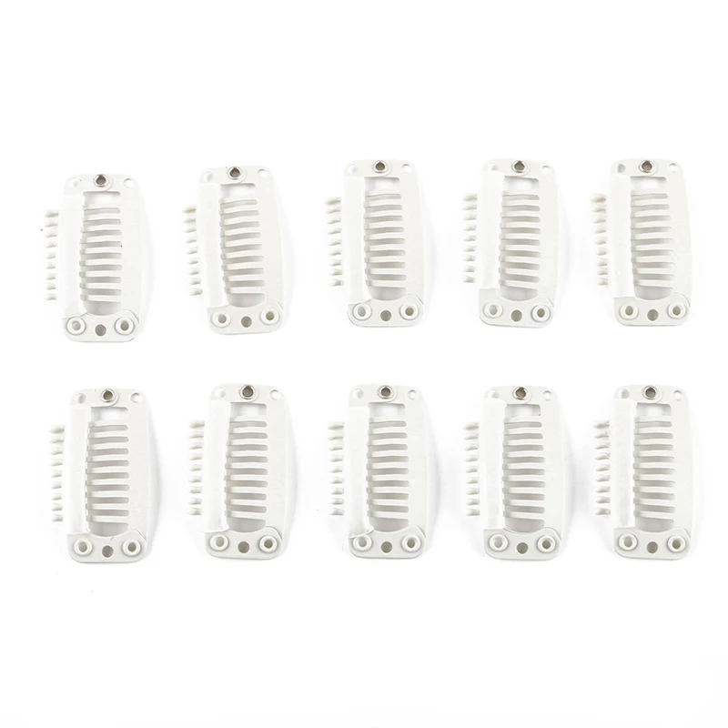 50pcs 3.2cm 9 teeth I Shaped wigs Clips with silicone back for Hair Extensions accessories tool