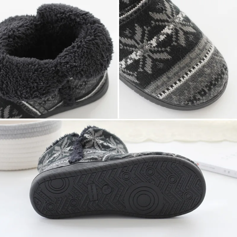 Winter Women Slippers Cotton Home Shoes Couples Lovers Wool Warm Plush Indoor Floor Slippers Non-slip Men Soft Shoes