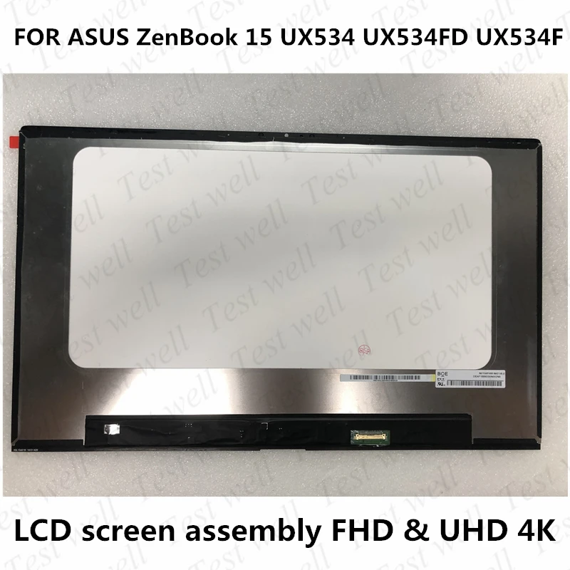 Imagem -06 - Original 15.6 Original 4k Uhd 3840x2160 ou Fhd 1920x1080 a Parte Superior do Portátil para Asus Zenbook 15 Ux534 Ux534fa Montagem da Tela Lcd