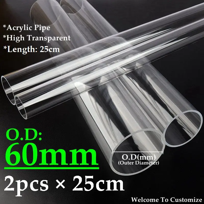 DMiotech 2 Stück Acrylrohr 14x18mm – Klar, Schlagfest, 25cm Länge, Für Aquarien & Wasserkühlung