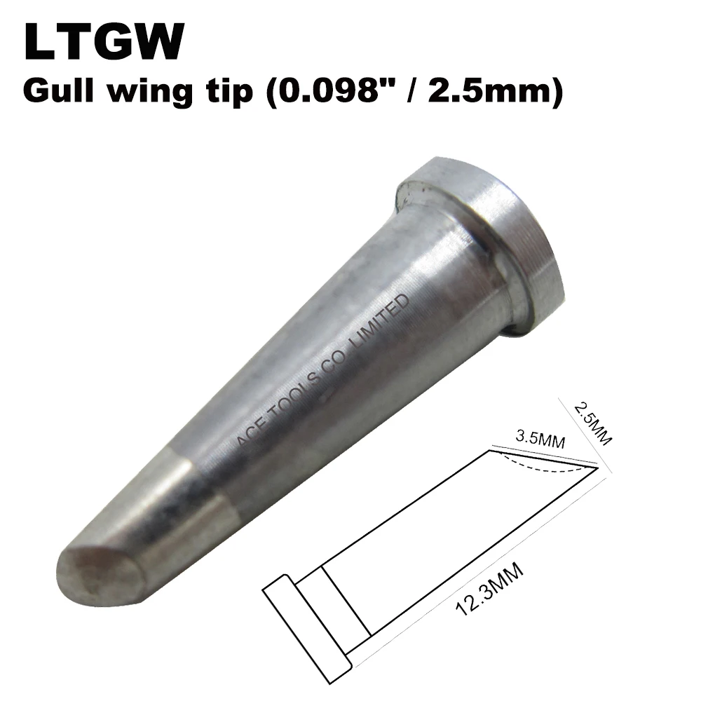 5 PCS Weller LTGW Gull wing tip 2.3mm Soldering Tip for WP80 WSP80 WSFP8 WD1000 WD2000 WSD81 WS81 WSF81D8 WS81D5 Handle Iron Bit