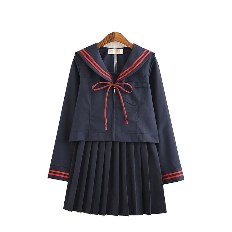 Gratis Verzending Jk Uniformen Middelbare Scholieren Japanse Matrozenpakje Schooluniform Cosplay Student Studenten Rode Rok Pak