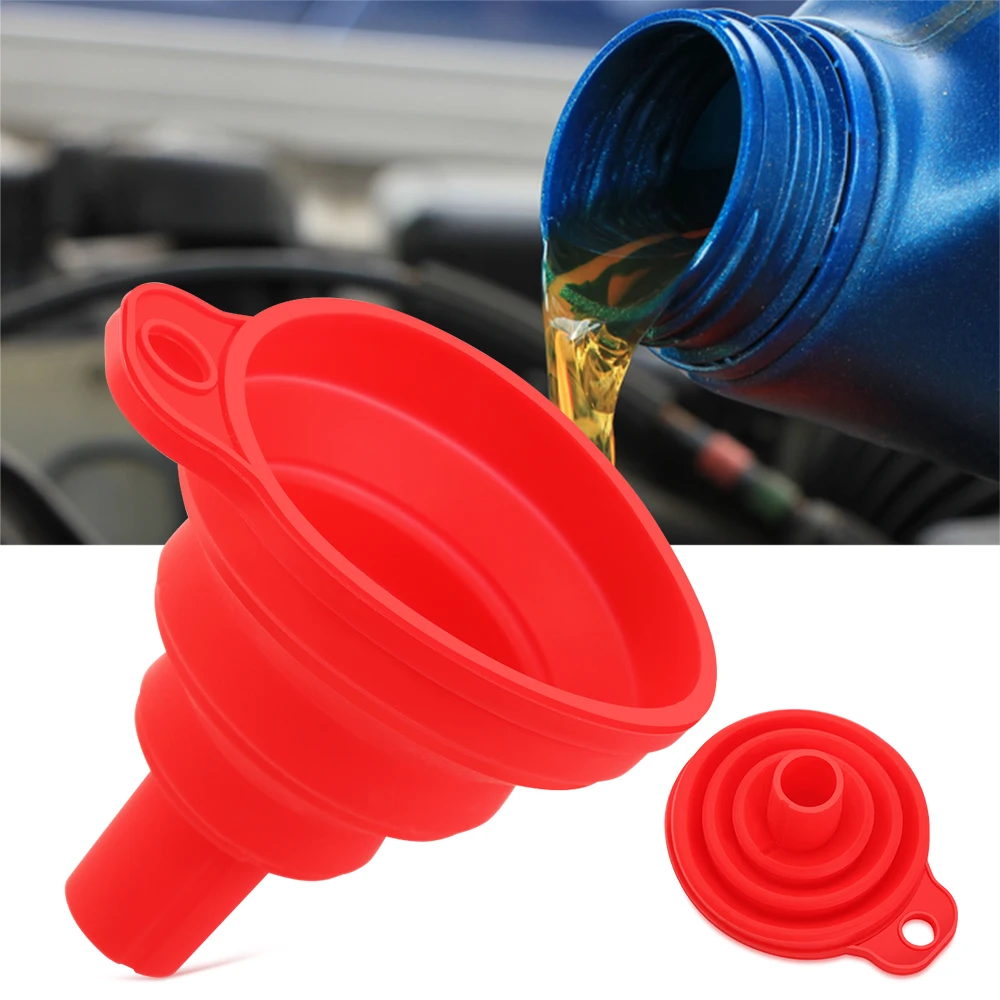 Collapsible Silicone Car Engine Funnel for Suzuki Vitara jimny SX4 S-CROSS Ignis Alto Samurai Baleno Grand