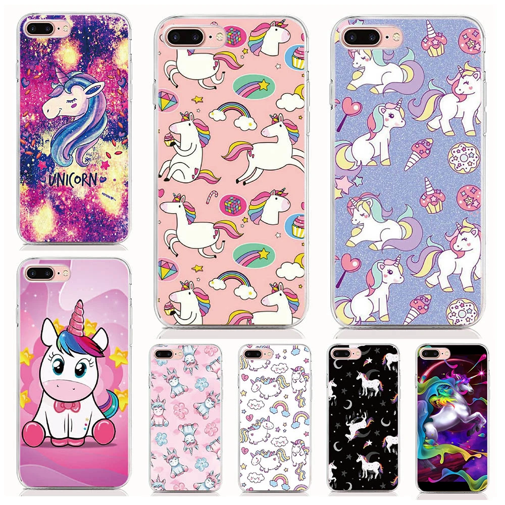 For Sharp-Aquos S2 S3 MINI R3 R2 R compact 3 lite 3 plus V Case Soft Tpu Print Unicorn Rainbow Back Cover Protective Phone Cases