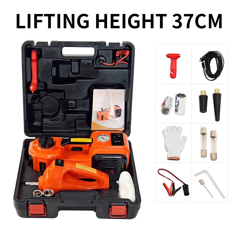 150W electric jack, hydraulic 5T off-road car lift, portable wrench, air pump, DC 12V multi-function kit