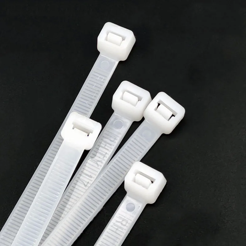 20Pcs 8*150 8*600 Self-Locking สายพลาสติกสีดำไนล่อน Wraps สายรัดแหวนยึดสีขาว
