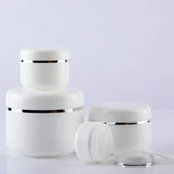 White Empty Face Cream Refillable Bottles Plastic Mask Gel Cosmetic jar Travel Lotion Container 20/30/50/100/150/250ml