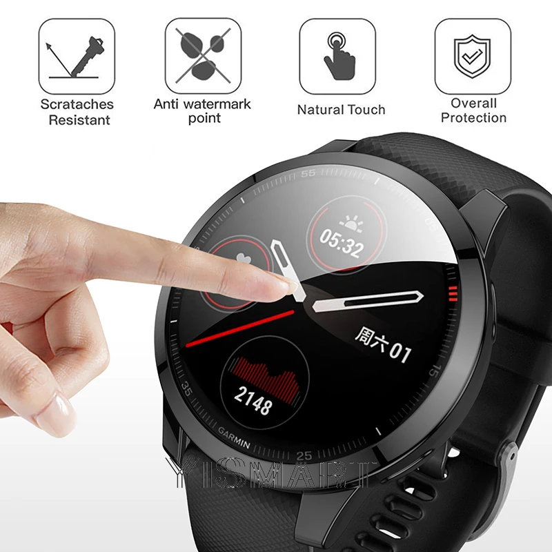 Capa protetora para vivoactive 2 2s, proteção de tela cheia e macia para relógio garmin vivoactive 4