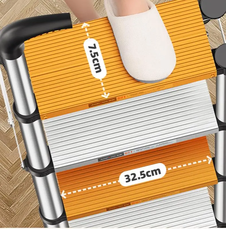 Multifunctional Telescopic Ladder Household Folding Indoor Herring Ladder Aluminum Alloy Thickening Lifting and Reducing Stairs