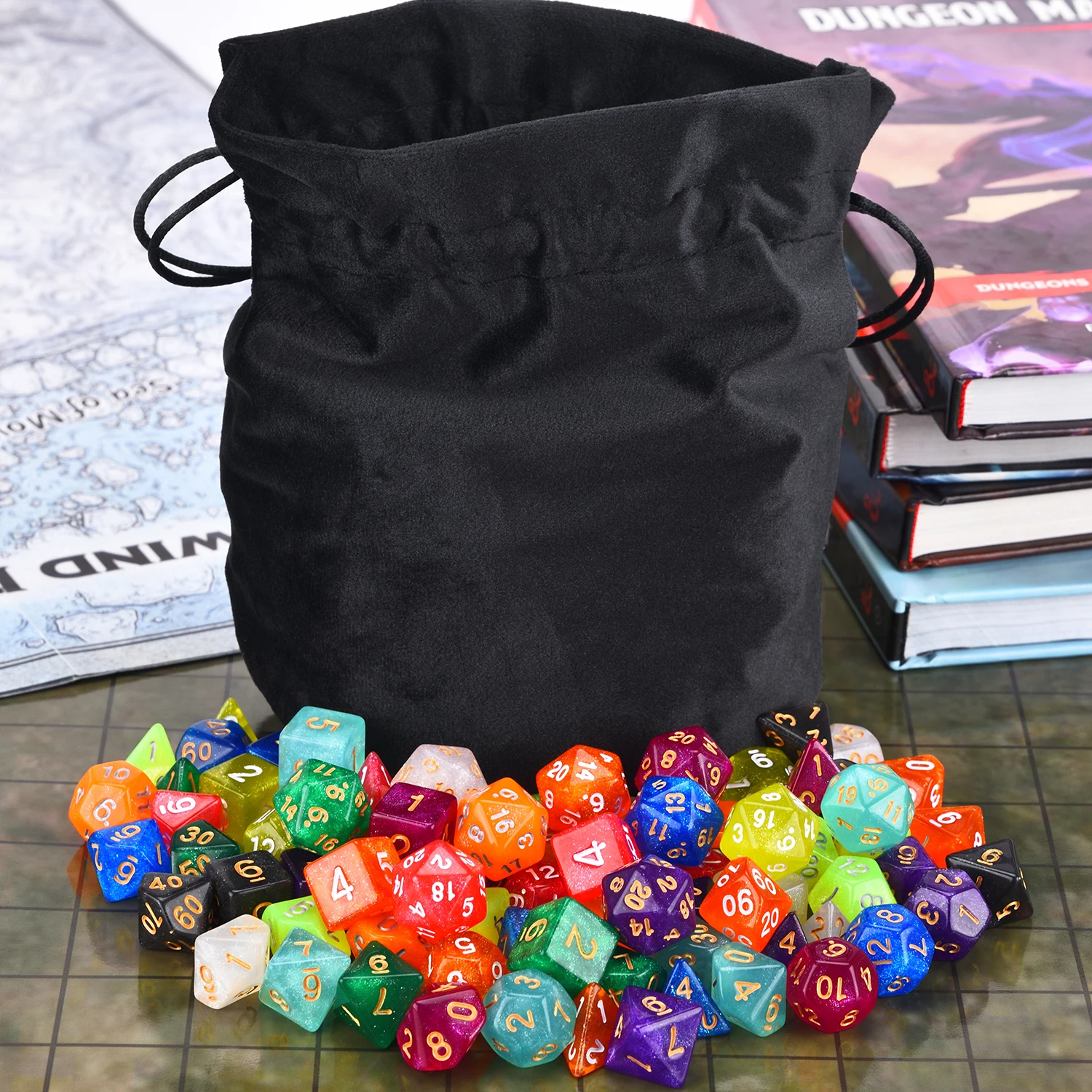 Collection of 140 Polyhedral Dice in 20 Guaranteed Complete Sets for DND Tabletop Games – Galaxy, Star Shine Glitters