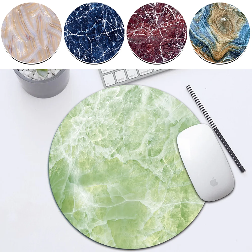 Anti-Slip Gaming Mouse Pad Universele Mausepad for Laptop Pc Marble Series Mouse Mat New Comfortabele Round Desk Mat 22x22 Cm