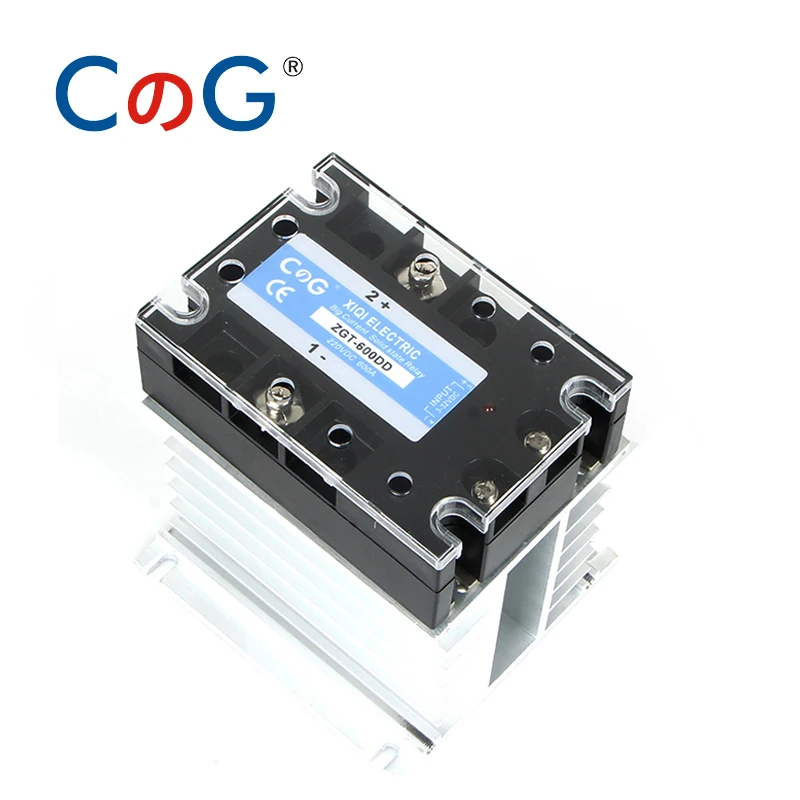 CG SSR-600DD 600A 220V 600V Big Voltage Single 1Phase JGX DC Control DC Heat Sink 3-32VDC To 5-220VDC 600A DD Solid State Relay