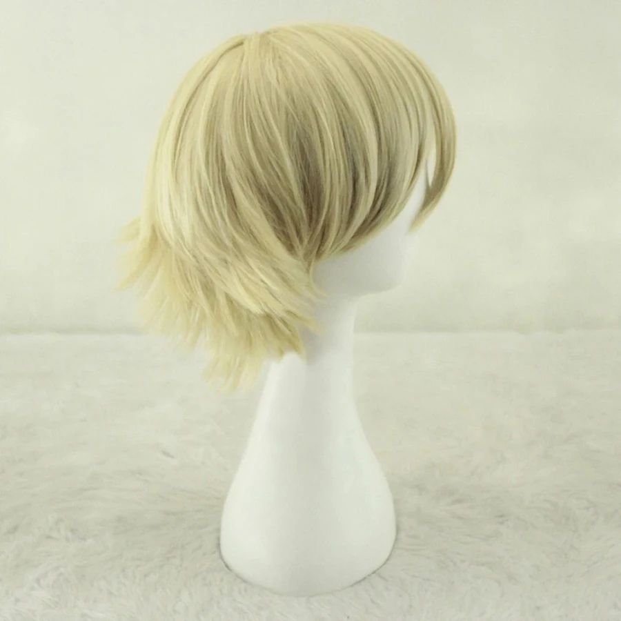 Anime  Kisuke Urahara Light Blonde Cosplay Wig Synthetic Hair Heat Resistant Halloween Party Cosplay Wigs + Free Wig Cap