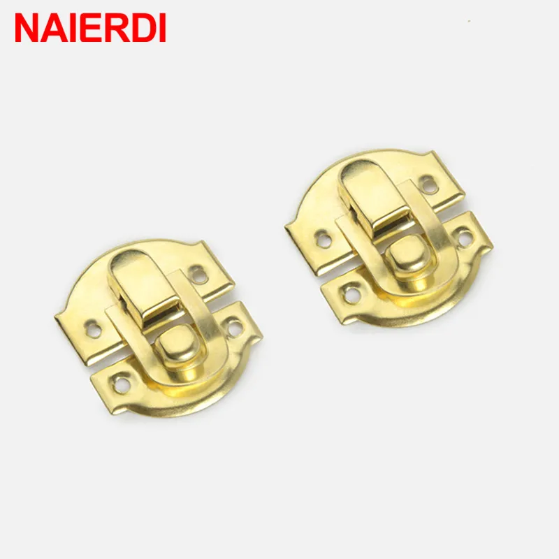 

NAIERDI 30PCS Antique Metal Lock Wooden Jewelry Box Wine Box Locks Decorative Hasps Latch With Screws Furniture Hardware