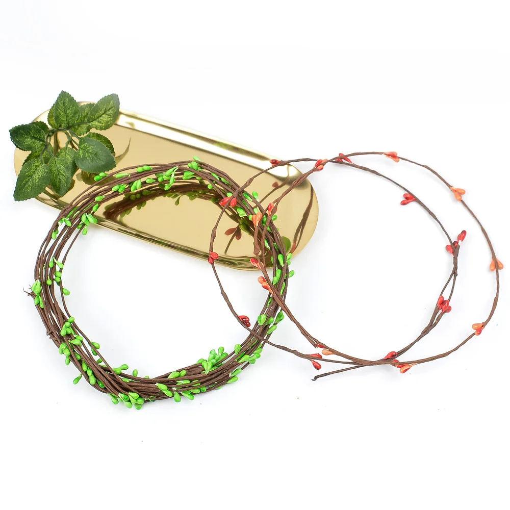 Cheap 10pcs 40cm DIY Scrapbooking Decorative Wreath Fake Bud Artificial Branches Flower Iron Wire For Wedding Decoration Flowers