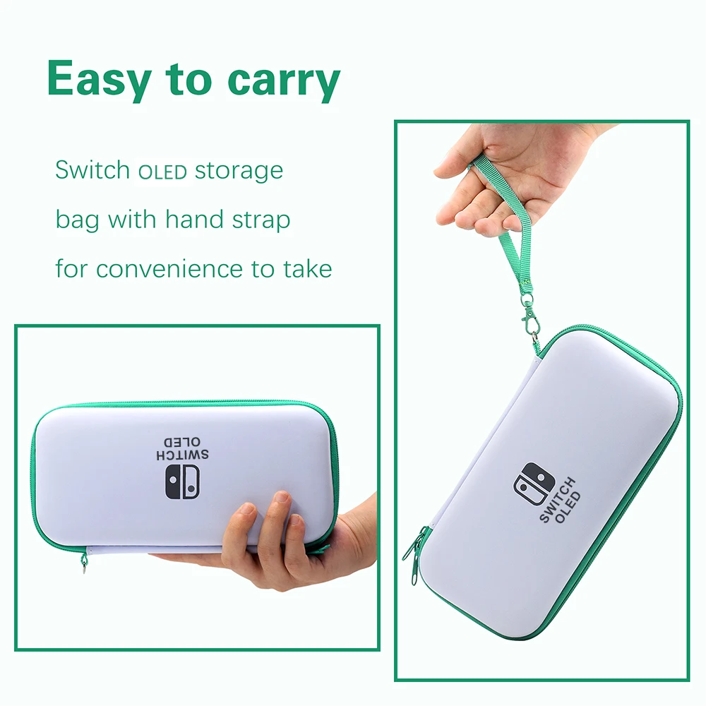 Switch OLED Storage Carry Bag Accessories Kit PC Clear Cover Case Screen Protector With Analog Grips for Nintendo Switch OLED