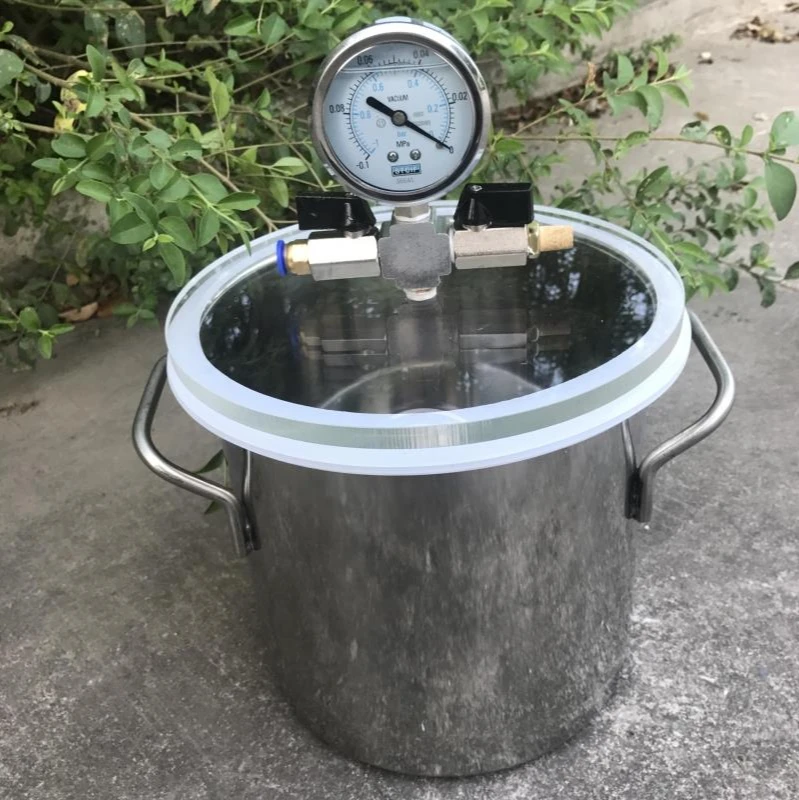 

5L Stainless Steel Vacuum Chamber 1.5 Gallon Vacuum Defoaming Barrel for Epoxy Resin AB Glue Y