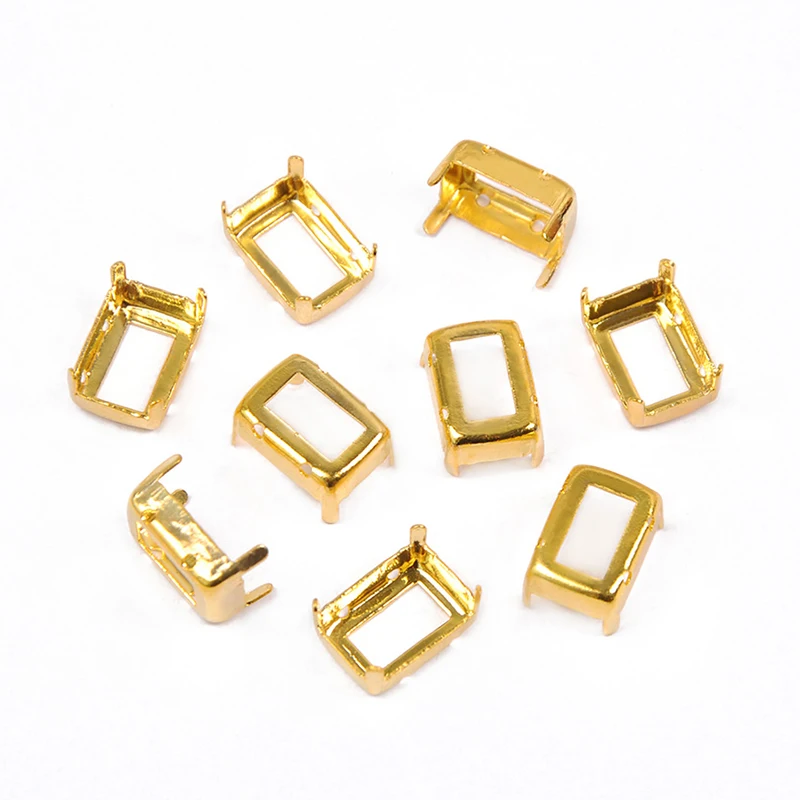 YANRUO 4600 4610 4627 Octagon DIY Crafts Sewing Metal Silver Gold Claw Settings Strass Crystal Rhinestones For Clothing