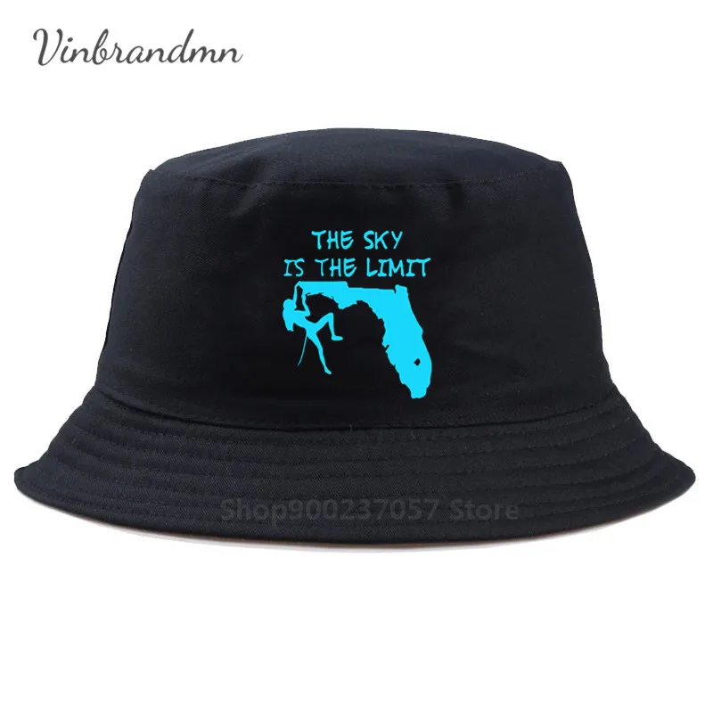 Rock Climbing The Sky Is The Limit Mountain Outdoor Motivation wonderFisherman Hat woman Rock climber Panama Bucket Hat