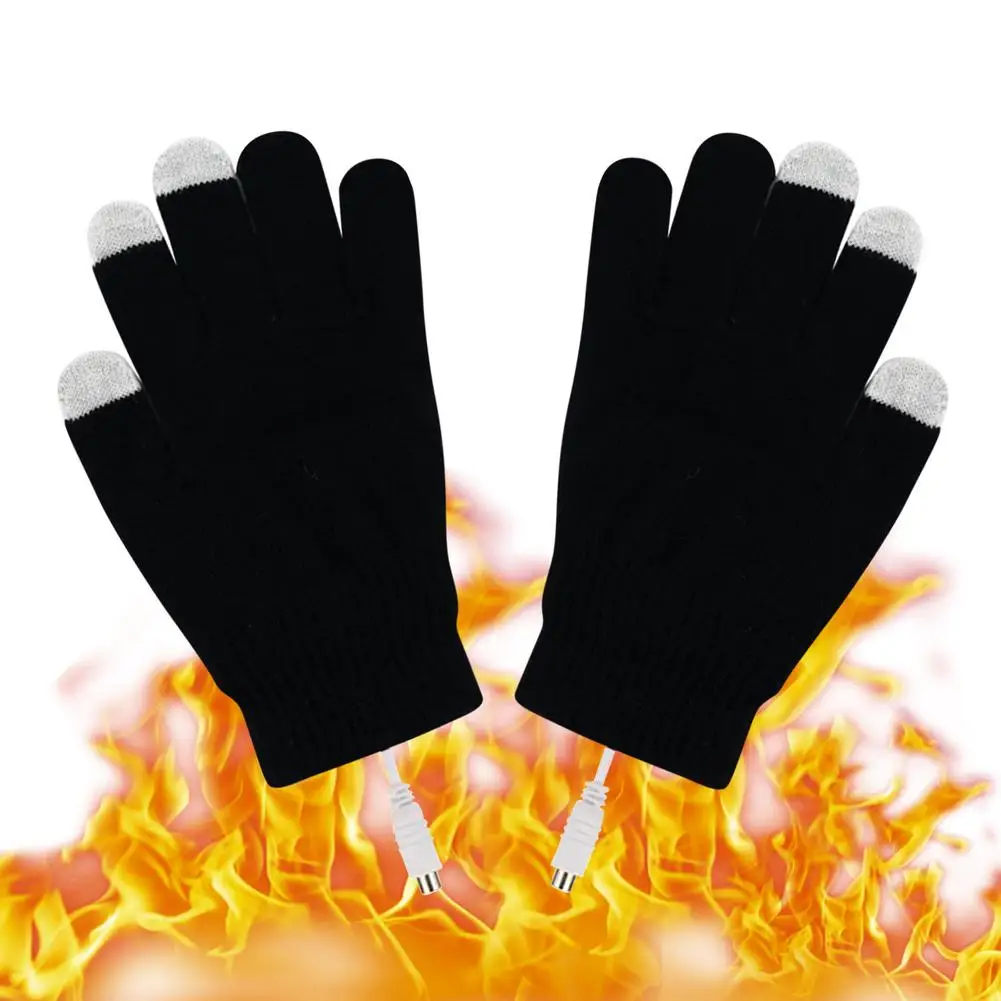 

USB Heated Gloves 5V Winter Warm Thermal Gloves Five Fingers Touch Screen Heating Pads Mitten Thicken Men woman skiing Gloves