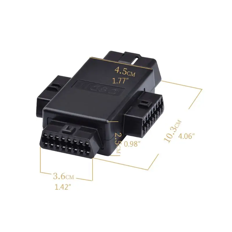 New 16 Pin OBD2 Car Connector Plug 1 Male To 3 Female Diagnostic Cables Tool Adapter