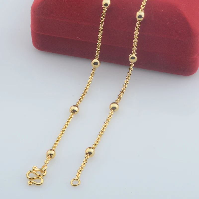 Women Men Yellow Gold Color Engraving Curb Necklace Rolo Wheat Chains Classic Jewelry