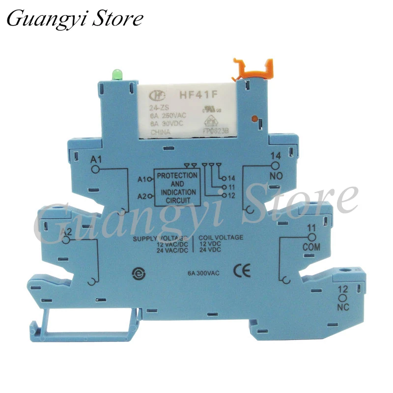 10sheet 0Ultra-thin Relay Module HF41F-024-ZS 41F-1Z-C2-1 24V PLC-RSC