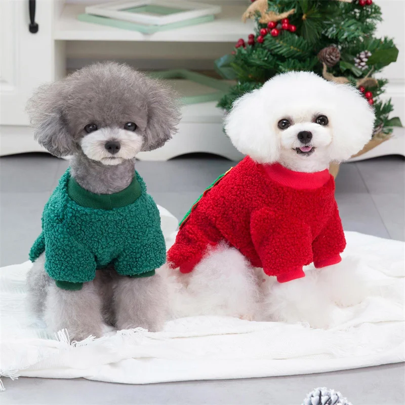 Christmas Puppy Cat Dog Sweater Hoodie Winter Pet Clothes for Small Dogs Pomeranian Shih Tzu Pullovers mascotas Costume Clothing