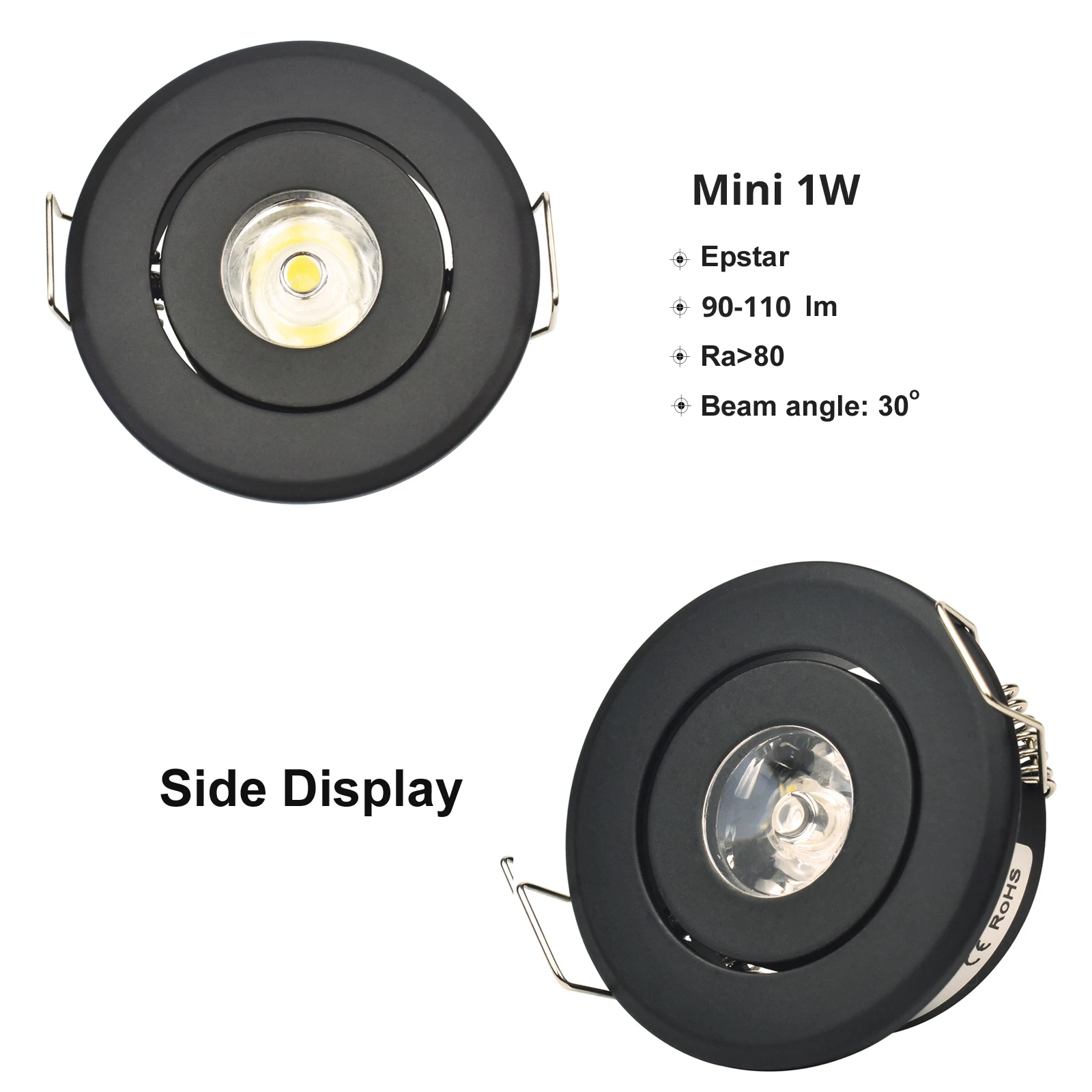 Imagem -04 - Mini 1w Cob 3w Acabamento Preto Led Downlight Recesso Ponto Luz de Teto Corte 4045 mm de Alumínio Completo 10 Peças