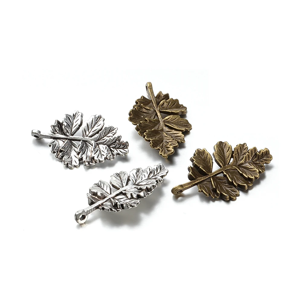 10pcs Maple Leaf Charm for Jewelry Making Necklace Plant Pendants Accessories Handmade Craft Wholesale 20x31mm DIY