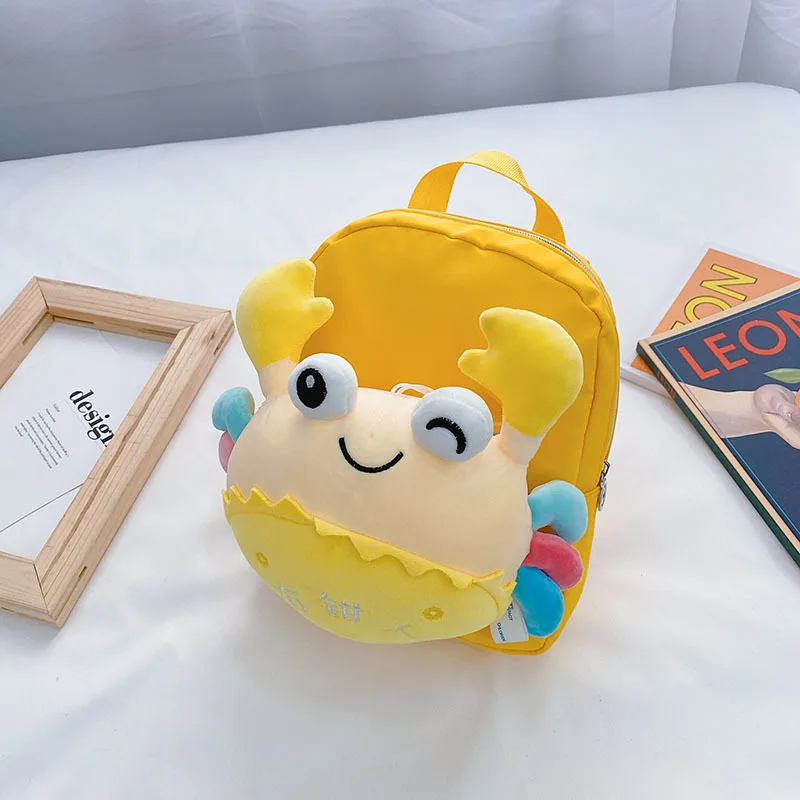 Novo kawaii caranguejo crianças do bebê da criança sacos de escola 3d dos desenhos animados animais caranguejo mochila do jardim infância para meninas meninos mochila