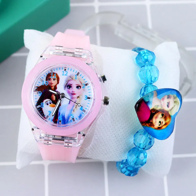 Flash Light Orologi per bambini con cinturino in silicone Principessa Elsa Frozen Sophia Orologio per ragazze Orologio per studenti reloj infantil