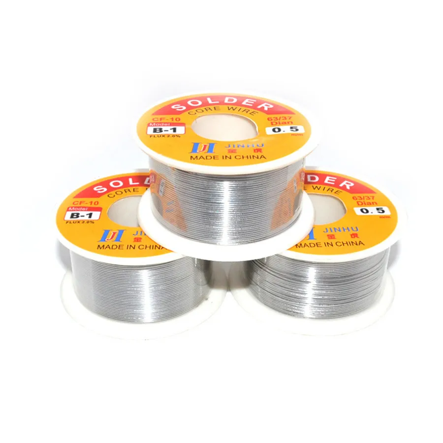 NEW 50g/Pcs 0.5/0.6/0.8/1 63/37 FLUX 2.0% 45FT Tin Lead Tin Wire Melt Rosin Core Solder Soldering Wire Roll No-clean