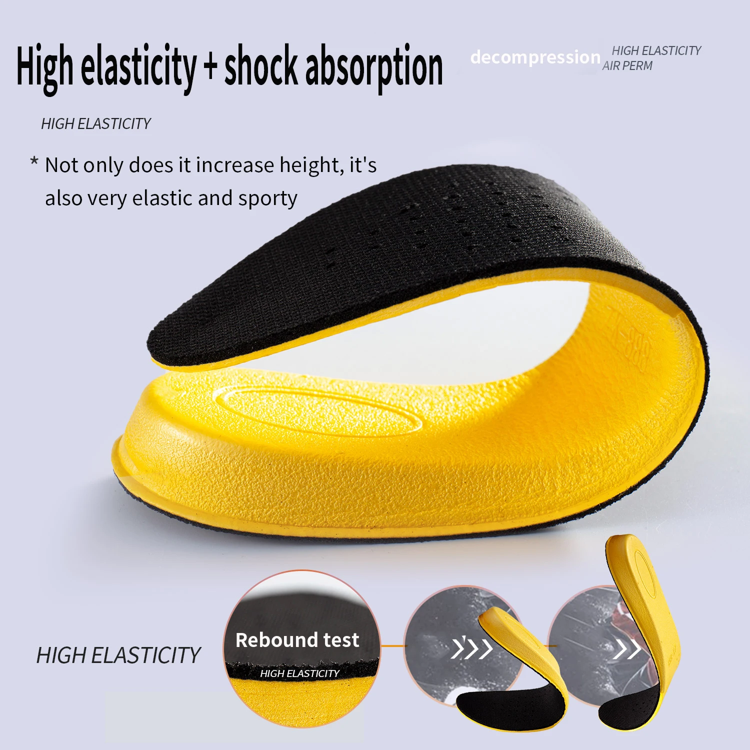 Height Increase Insoles for Women Men Invisiable Boost 1.5-3.5cm Breathable Orthopedic Elevator Insoles Shock Absorption Pads