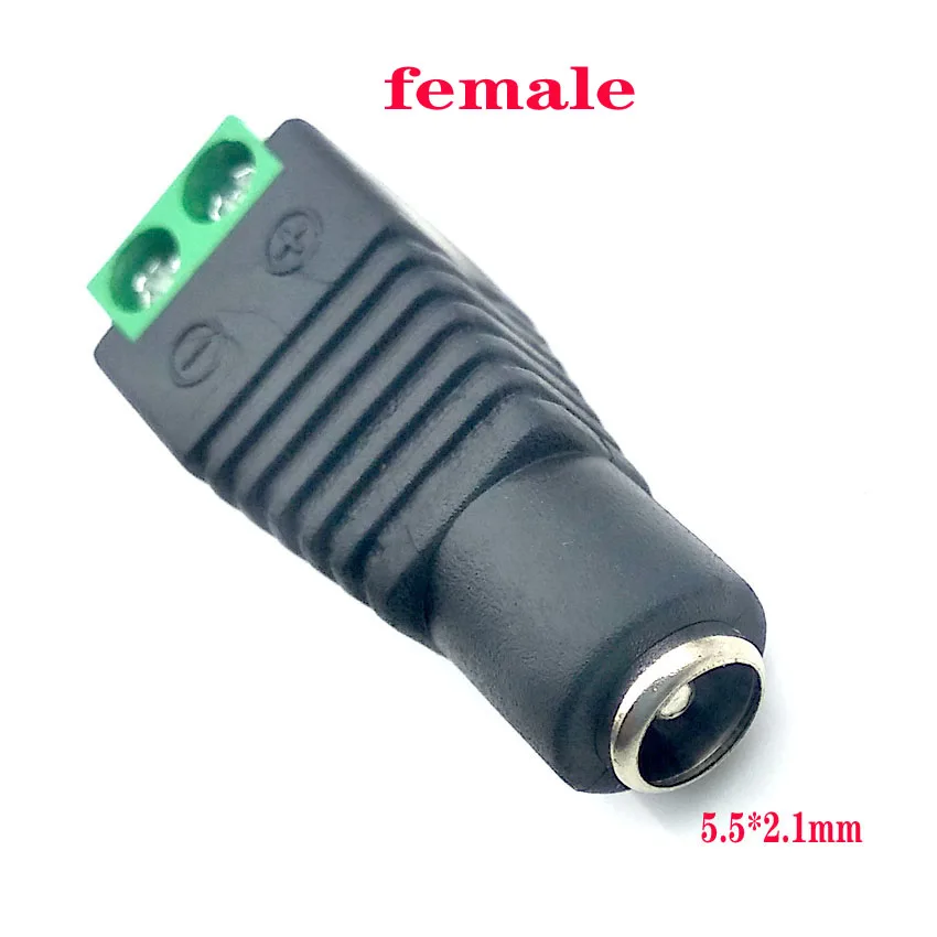 5Pcs Female +5 Pcs Male DC Connector 2.1*5.5mm Power Jack Adapter Plug Cable Connector for 3528/5050/5730 Led Strip Ligh