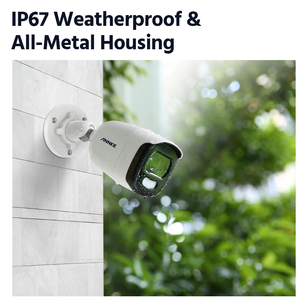 ANNKE 4pcs HD 5MP Full Color Night CCTV Camera Outdoor IP67 Weatherproof White Bullet Security Surveillance Camera System