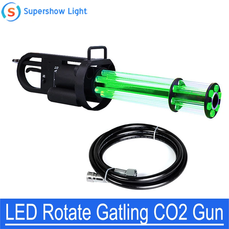 

Nightclub Jet Machine Stage Effect Hold Hand DJ Fog Cannon Rotation Led Changing Rgb Color Spinning Led Co2 Gun