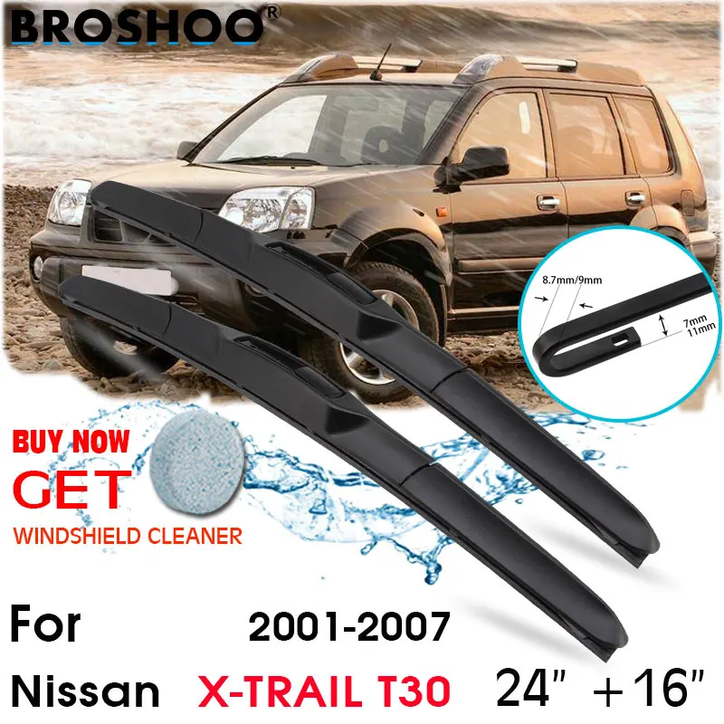 

Car Wiper Blade Front Window Windscreen Windshield Wiper Fit Blades Accessories For Nissan X-TRAIL T30 24"+16" 2001-2007