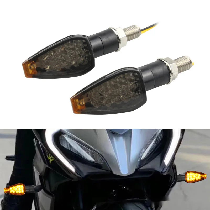 12v Motorcycle Turn Signal Blinker Amber Light E-MARK Indicator Signals Lamp for YAMAHA Honda FZ6R 07 CBR 250/600/650 RR Kawsaki